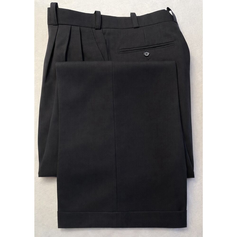 Vintage Dunleith 46L 39x30 Solid Black Twill Suit Unconstructed USA - Picture 9 of 16